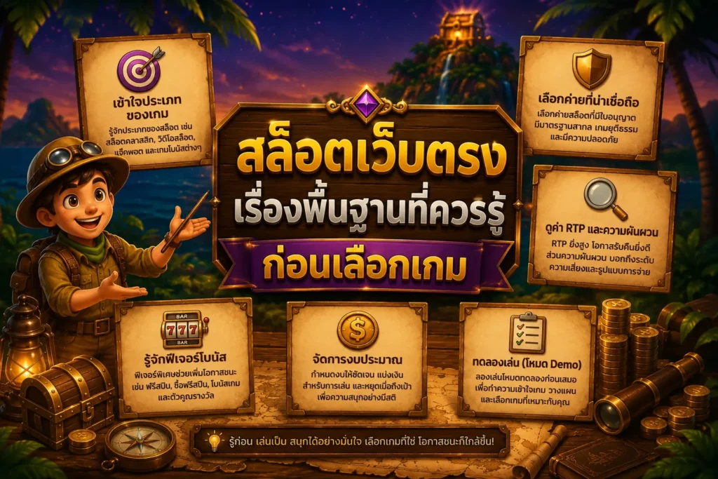 สล็อตเว็บตรง เรื่องพื้นฐานที่ควรรู้ก่อนเลือกเกม