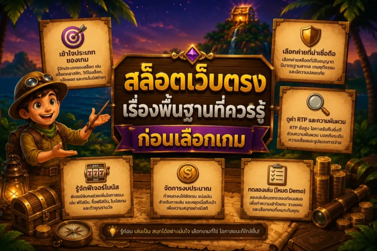 สล็อตเว็บตรง เรื่องพื้นฐานที่ควรรู้ก่อนเลือกเกม